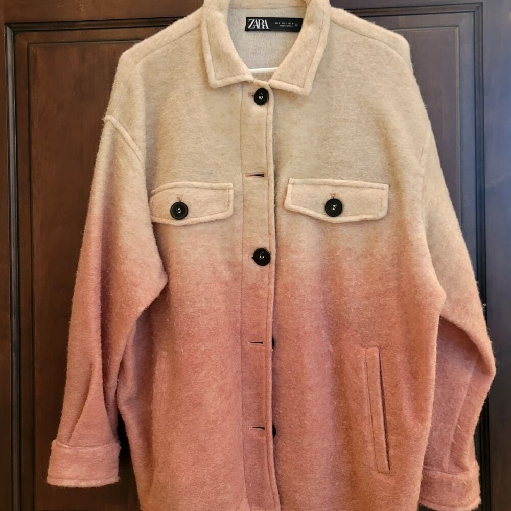 Zara tie dye wool blend over shirt